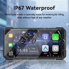 VENBES Layar Sentuh PND Sepeda Motor Tahan Air 6,25 Inci, CarPlay Nirkabel dan Android Auto, Pemutar Media Bluetooth, Kamera DVR Ganda Opsional - Unit Utama PND Sepeda Motor 5 inci - View 9