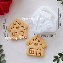 Mini Christmas Gingerbread House Snowman Tree Mold DIY Cookie For Clay/Sugar/Shortbread Christmas Holiday Cake Decorations - White - View 14