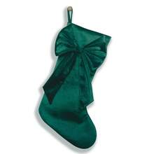 1pc Customized Velvet Christmas Stocking With Bow, Personalized Embroidered Sock, Suitable For Family Holiday Fireplace Decoration, Christmas Gift For Her - Multicolor - View 9