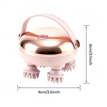 Hailicare Electric Scalp Massager 360° Rotating Kneading Massage Brush, Full Body Massage Device Suitable For Head, Neck, Shoulder, Arm, Waist And Leg, Red Light, Waterproof, USB Rechargeable - Rose Gold - View 11