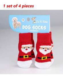 Christmas Stockings For Seniors, Reindeer, Snowmen, And Paw-Shaped Socks Teddy Bear-Style Socks For Small Dogs And Pet Dogs Christmas Pet Socks For Cats Christmas Atmosphere Decorations - Multicolor - View 9