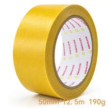 Heavy Duty Fiberglass Mesh Double Sided Tape Strong Tear-Resistant Adhesive Carpet Tape Residue-Free Easy Cut For Rug Car Mat Wall Decor DIY Craft Wedding Event Flooring - Yellow - View 12