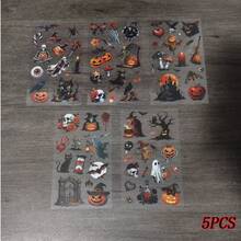 5PCS Transparent Original Halloween PET Stickers - Halloween Waterproof DIY Scrapbooking Material Stickers - A - View 9