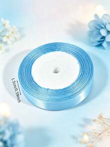 1 Roll 22m Blue Satin Ribbon, Handmade Rose Ribbon, 22m Polyester Ribbon Packaging Ribbon, Home Decor, Scene Decoration, Theme Party Decoration - Ribbon Roll - View 16