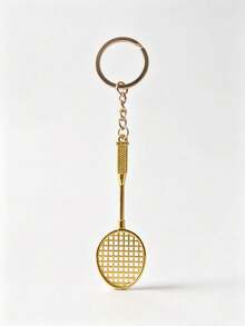 1pc Mini Realistic Badminton Racket Keychain Pendant, Sports Event Creative Souvenir Small Gift Alloy Badminton Racket Accessory - Multicolor - View 7