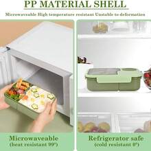 1pc Insulated Lunch Bag Bento Box For Food Storage, Silicone Lunch Box With 3 Compartments, Leak-Proof, Microwave/Dishwasher , Suitable For Adults - Multicolor - View 8