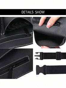Multifunctional Hairdressing Tool, 1pc Hair Scissors Storage Bag, PU Leather Hairdressing Bag, Professional Barber Tools Waist Pouch, Salon Scissors Organizer Bag - Black - View 11