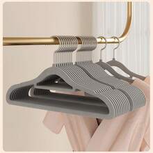 4pcs Premium Seamless Hangers, Non-Slip Clothes Hangers For Home, No Bulging Or Deformation, Wardrobe Storage Organizer, Strong Load-Bearing And Durable, Multi-Color Set, Enhance Wardrobe Style, Non-Slip Groove Design, Clothes Won't Slip Off - View 1