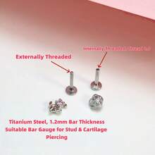 Sweetheart Rose Lip Stud Internal Thread Lip Stud Cartilage Stud INS Sweet Style Non-Fading Piercing Jewelry European & American Piercing Jewelry Suitable For Halloween, Christmas, Daily Wear - No. 1 Pink Cross - View 5