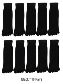 1/5/10 Pairs Men's Toe Splitting Socks,Comfortable Soft Toe Socks Five Fingers Socks,Toes Splitting Crew Socks, Suitable For Sports Or Daily Use - Multicolor - View 13