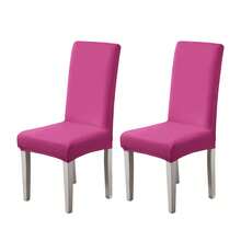1/2/4/6pcs Solid Color Chair Covers, Decorative Dust-Proof Elastic Full-Coverage Chair Covers, Removable And Washable - Multi-color - View 29