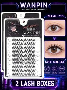 WANPIN WAN PIN W Large Capacity Cluster False Eyelashes, 10 Rows Lightweight Segmented False Eyelashes, Natural Thick Cartoon Eye Lashes, Lightweight And Delicate, Suitable For Beginners, Soft And Comfortable To Wear, Easy To Apply - C - View 9