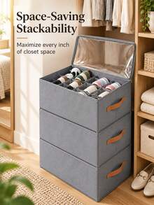 Foldable Under Bed Shoe Storage Organizer Box Heavy Duty Washable Oxford Fabric Dustproof Container With Clear Window Sturdy Handles Zippers For Sneakers Heels Closet Space Saving College Dorm Spring Cleaning Clothes Setup, Storage Box - View 5