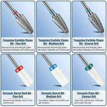 13Pcs/Box Professional 3/32"Ceramic Nail Drill Bit Set Electric Manicure Nail File Bit For Acrylic Gel Nails And Cuticles Manicure Tools Accessories - Silver - View 2