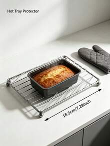 1pc Thickened Stainless Steel Trivet, Square Wire Anti-Scald Pot Stand, Raised Feet Heat Resistant Table Protector, Multipurpose Kitchen Cooling Rack, For Hot Kettle, Cookware & Hot Dishes, Household Dining Table Kitchen Tabletop Supplies Christmas - Multicolor - View 8