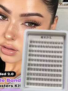 120 Clusters Invisible Band Lash Cluster Set Wispy Natural Lash Extension Kit DIY Lash Extension Kit C Curl 10-16mm Lash Clusters Individual Lash Set - C - View 9