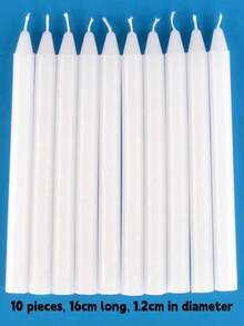 White Taper Candles10 Pcs - Straight 8.27/6.69/6.3 Inch Unscented Dinner And Table Candles - Slow Burning, Smokeless Long Candlesticks, 6-7 Hour Burn Time Each - Multiple Styles - View 13