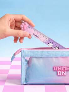1pc/4pcs Pixel Style Cat Paw Straight Ruler, Cute Cartoon Colorful Measuring & Drawing Ruler, Great For Drawing Straight Lines, Daily Use, Small Gift - Multicolor - View 6
