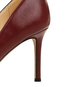 BIGTREE European & American Style Sexy Party High Heels Women Pointed Toe Low Vamp Slip-On Comfortable Thin Heel Fashion Shoes - Burgundy - View 8