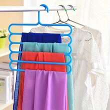 1/3/5/10pcs 5-Tier Hanger & Plastic Multi-Layer Pants Rack - Space-Saving, Non-Slip Design, Adjustable Structure, Suitable For Clothing & Accessory Organization. Durable Closet Storage Essential, Perfect For Wardrobe & Laundry Room, Back To School Must-Have - Multicolor - View 2