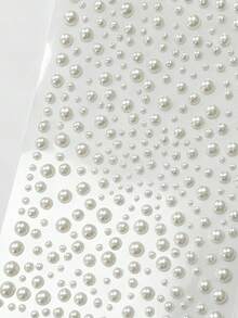 1Pc/1Set, Stickers For Laptop, Journaling Supplies, Sticker Book, Minimalist Luxury Style, Faux Pearl Decals, Multi Size Round Bead Pattern, For Phone Case, Flat Surface, Face Decor - Pearl - View 3