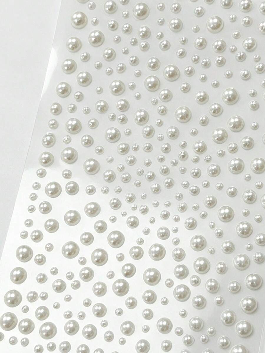 1Pc/1Set, Stickers For Laptop, Journaling Supplies, Sticker Book, Minimalist Luxury Style, Faux Pearl Decals, Multi Size Round Bead Pattern, For Phone Case, Flat Surface, Face Decor