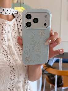 Polka Dot Lily Flower Letter Phone Case Compatible With Apple 18 Pro Max 17 New 16 Pro Women 17 Pro Premium Full Coverage 18 Pro Creative Anti-Drop Niche Ins Art - Mint Green - View 8