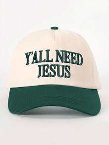 1pc Women's "You All Need Jesus" Trucker Hat, Personalized Letter Embroidery Baseball Cap, Street Fashion Five-Panel Hat, Outdoor Sun Protection Casual Hat, Suitable For Spring And Autumn Travel, Beach Vacation Wear. - Multicolor - View 9