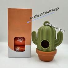 1 Dispenser/120 Trash Bags/Cactus Shaped Trash Bag Storage Rack/Portable Pet Waste Bags/Pet Travel Essentials - Multicolor - View 2