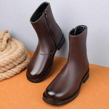 Men's Cowboy Boots Men's High Top Leather Cowboy Boots Men's Ankle Western Boots Men's High Cut Leather Boots Men's High Top Leather Motorcycle Boots - Brown - View 4