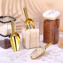 1pc Metal Ice Scoop, Suitable For Ice Maker, Kitchen Freezer, Wedding Party, Pet Food, Candy Spoon, Beach Shovel (Gold) - Multicolor - View 6