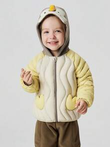 mini bala Baby Anti‑Static Padded Coat Warm Soft Outerwear For Baby Boys Girls Autumn Winter Wear - Light Khaki - View 2