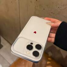 1件透明極簡紅色愛心圖案全鏡頭保護防摔防撞個性化手機殼，適用於 iPhone 16 Pro Max/18/17/16/15/14 Plus/13/12/11/Air - 彩色 - 查看 4
