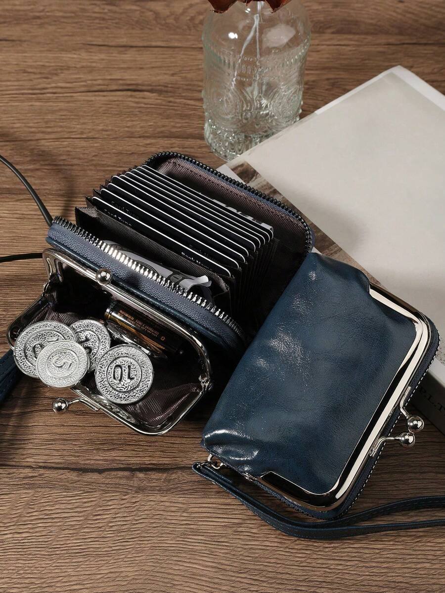 Women Wallet & Check Holder - Navy Blue - View 1