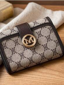 Women's PU Letter-Print Large-Capacity Card Holder Coin Purse, Portable, Stylish, Versatile - A Must-Have For Girls And Office Ladies On The Go. - Grey - View 3