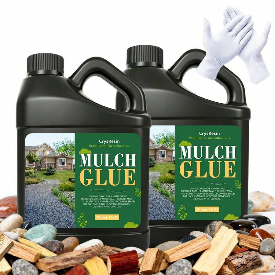 Landscape Adhesive 16OZ/32OZ Clear Stone Adhesive, Suitable For Rocks, Gravel, Bark, Garden Paths, Patios, Retaining Walls DIY