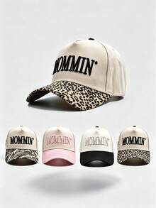 1 buah Topi Baseball Unisex dengan Pinggiran Melengkung, Bordir Huruf MOMMIN, Pinggiran Kontras Bermotif, Dapat Diatur, Gaya Kasual untuk Pemakaian Sehari-hari, Jalanan, dan Perjalanan - Beraneka warna - View 2