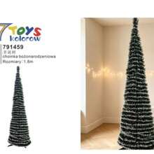 Slim Snow-Tip Christmas Tree For Small Spaces, Tall Holiday Decor Tree For Corner, Entryway, Store Display - Green - View 13