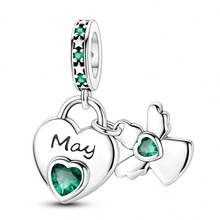 1pc Silver Plated Birthstone Angel Month Beaded Pendant Suitable For Bracelet Necklace DIY Jewelry Making Birthday Gift - Silver - View 20