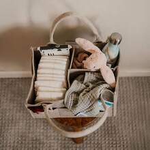 2/1pc 2mm Thick Felt Diaper Bag, 33cm*23cm*18cm, Portable Tote Bag For Moms, Baby Diaper Storage Bag And Milk Powder - Multicolor - View 5