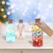 30Pcs Glass Bottles Mini Vials With Stoppers For DIY Decor Small Jars Mini Glass Bottles Tiny Glass Vials Lid Wedding Party Favors Art Crafts Storage Container Message Bottle DIY Craft Sample Containers(25ml) - Multicolor - View 4