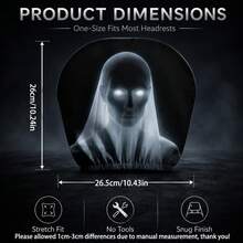 2pcs Halloween Scary Ghost Bride Car Headrest Covers, Thrilling Phantom Style Headrest Towels, Halloween Holiday Party Car Interior Decoration - Black - View 5