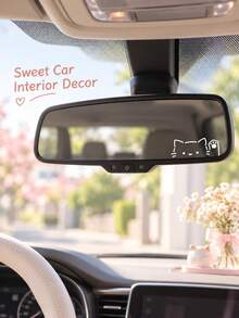 Cute Car Decal Featuring A Peeking, Waving Cat-Suitable For Side Mirrors, Rear Quarter Windows, Or Rear Windshields; Also Works As A Vinyl Sticker For Motorcycles Or Laptops - A - View 1
