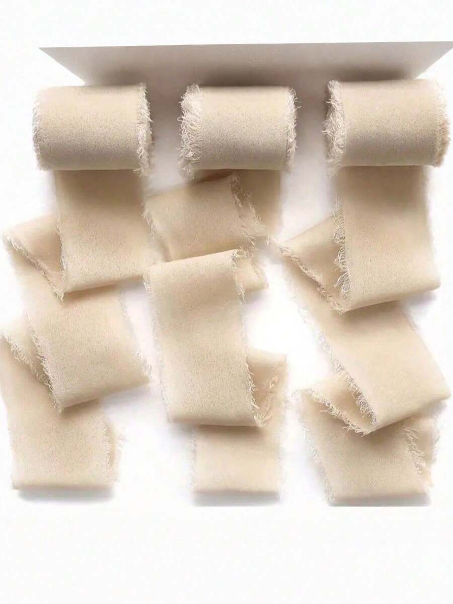 3 Rolls Champagne Chiffon Ribbon, 1.57 Inches X 16.4 Yards - Suitable For Gift Wrapping, Wedding Decor, Bouquets And DIY Crafts, Applicable For Bridal Bouquets And Wedding Invitations, Gift Wrapping Ribbon | Holiday Ribbon | Soft Texture Ribbon, Gift Box Decoration Bows - Multicolor - View 1