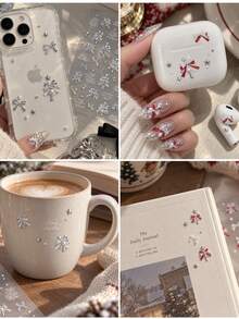 1 Crystal Diamond Nail Art Luxury Sticker, Winter Small Fresh Sparkling Nail Charm Sticker, Christmas Tree Decoration Sticker, Nail Art Sticker - Multicolor - View 2