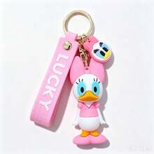 2pcs Disney Cartoon Mickey & Minnie Keychain, Couple Unisex Car Key Chain, Bag Pendant - Multicolor - View 3