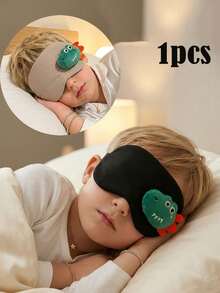 1pc 5-10Y Teenager 3D Cute Cartoon Dinosaur Sleep Eye Mask, All Black Eye Protection Sleep Mask, Nap Light-Blocking Eye Cover, Airplane Travel Eye Mask, Multi-Function Sleep Eye Mask - Multicolor - View 2