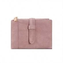 Minimalist Bifold Wallet With Buckle, Multiple Card Slots, Zippered Coin Pocket - Multicolor - View 15