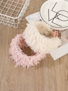 1pc Fluffy Fringe Wide Headband For Women,Elegant Solid Color Hair Accessory For Daily Date & Holiday - Multicolor - View 6