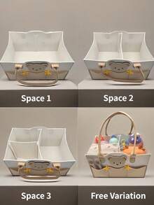 2/1pc One-Piece Felt Diaper Bag, Cartoon Design Outdoor Baby Travel Storage Bag, Can Hold Diapers, Bottles, Milk Boxes, Wet Wipes, Etc. - Multicolor - View 7